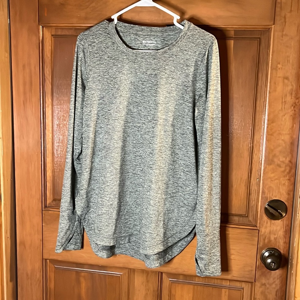 Athleta Untempo Long Sleeves Grey Shirt Size Small